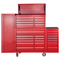 MAXIM 28 Drawer Combo Red Tool Box - Top Chest, Roll Cabinet, Locker, Side Cabinet 76 inch Mechanic Toolbox 