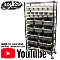 Bin Rack System Commercial Quality Maxim HD with 8 Shelves (available May 31, 2024)