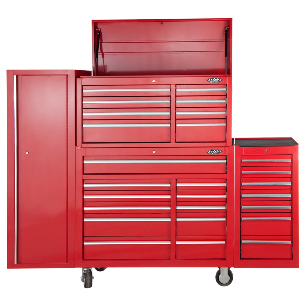 Buy Maxim 28 Drawer Combo Red Tool Box Locker Side Cabinet 76 Inch