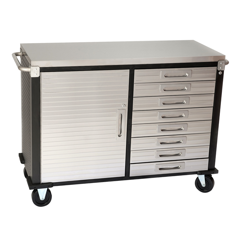 Buy 48 Inch 8 Drawer Stainless Steel Top Roll Cabinet Mobile Rolling Storage Cabinet 1260Mm X 530Mm