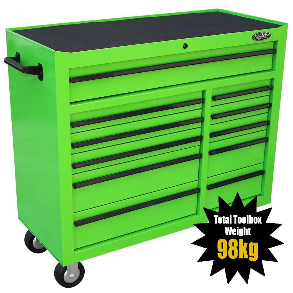LIMITED EDITION MAXIM 11 Drawer Green Roll Cabinet 42 inch