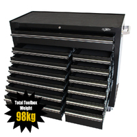 MAXIM 13 Drawer Black Roll Cabinet Storage Toolbox 42 inch Heavy Duty Steel Mechanic Tool Box1065mm x 460mm x 975mm