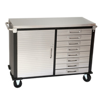 MAXIM HD 48 inch 8 Drawer Stainless Steel Top Roll Cabinet Mobile Rolling Storage Cabinet 1260mm x 530mm  x 958mm