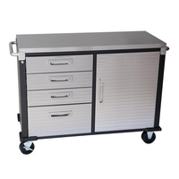 MAXIM HD 48 inch 4 Drawer Stainess Steel Top Roll Cabinet Mobile Rolling Storage Cabinet 1260mm x 530mm  x 958mm