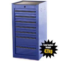 MAXIM 7 Drawer Blue Side Cabinet Toolbox 425mm x 460mm x 845mm Extension Storage Medium Size Tool Box PI 003 SC Blue