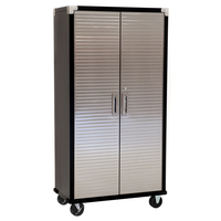 MAXIM HD Upright Cabinet with Wheels - Standard Size Storage Cabinet 920mm x 460mm x 1830mm Tall High Office Shed Garage Cabinet