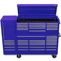 MAXIM Blue 80” Toolbox 43 Drawer Tool Box - Top Chest & Roll Cabinet Mechanics Tool Box - Slide Lock on Drawers