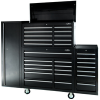 MAXIM 30 Drawer Combo Black Tool Box - Top Chest, Roll Cabinet, Locker, Side Cabinet 76 inch Mechanic's Toolbox (Available March 15, 2022)