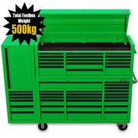 LIMITED EDITION Green 80” Tool Box 43 Drawer Toolbox - Top Chest & Roll Cabinet Mechanics Tool Box - Latch Lock on Drawers