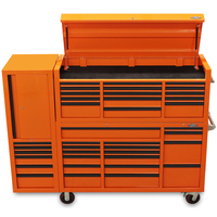 )LIMITED EDITION MAXIM Orange 80” Toolbox 38 Drawer Toolbox - Top Chest & Roll Cabinet Mechanics Tool Box - Latch Lock