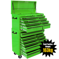 LIMITED EDITION Maxim 19 Drawer Green Tool Box Combo Top Chest Roll Cabinet 42 inch Toolbox