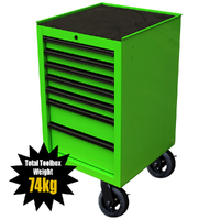 MAXIM 54”& 72"  Green Side Cabinet with 7 Drawers attaches to the Roll Cabinet - optional wheels can be fitted