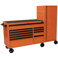 MAXIM 76” Orange Workstation Toolbox with 15 Drawers - Professional Mechanic Tool Box Storage for Workshops 