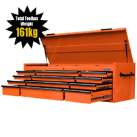 MAXIM 72” Orange Toolbox - 12 Drawers Top Chest Storage - Mechanics Tool Storage Box