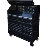 MAXIM 54” Toolbox Top Hutch & Roll Cabinet Combo with 11 Drawers - Professional Mechanic Tool Box Storage Workshops 