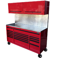 MAXIM 72” Workstation with 16 Drawers, 2 x Cabinets and Peg Board on Wheels -Heavy Duty Rolling Work Area with Massive Storage(Available June 20, 2024