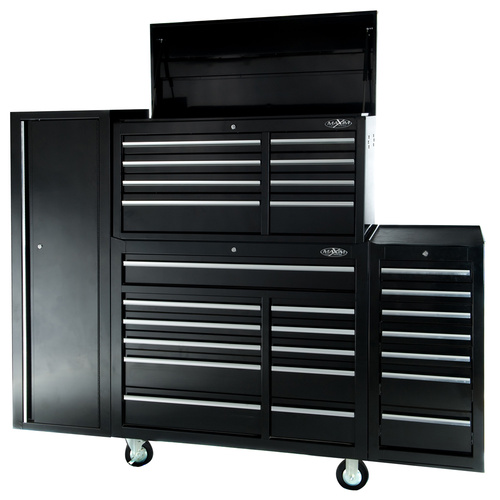 MAXIM 28 Drawer Combo Black Tool Box - Top Chest, Roll Cabinet, Locker, Side Cabinet 76 inch Mechanic's Toolbox (Available March 15, 2022)