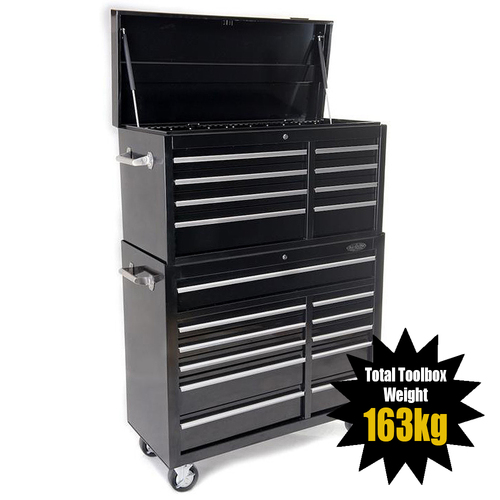MAXIM 19 Drawer Black Toolbox Combo Top Chest Roll Cabinet 42 inch Tool Box Mechanic Workshop Storage 1065mm x 460mm 1518mm (Available Feb 15 , 2022)
