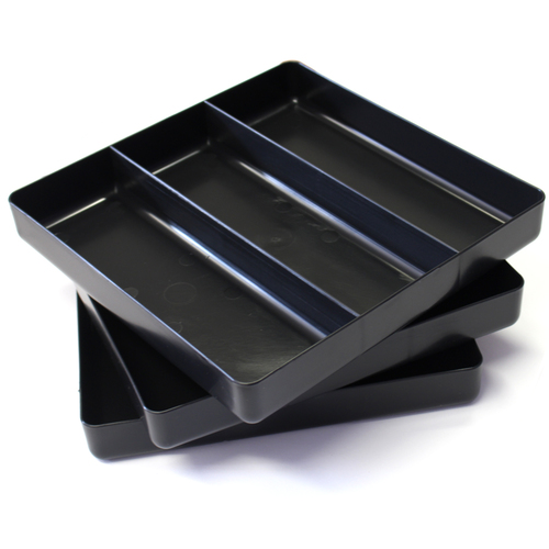 STEALTH Set of 3 x 3 Compartment Black Tool Trays 5021