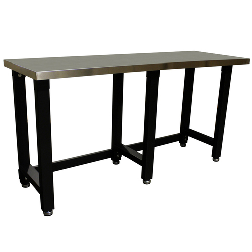 MAXIM HD 72 inch Stainless Steel Top Workbench Garage Work Bench Top Table Surface 6 Legs 1830mm x 630mm x 975mm