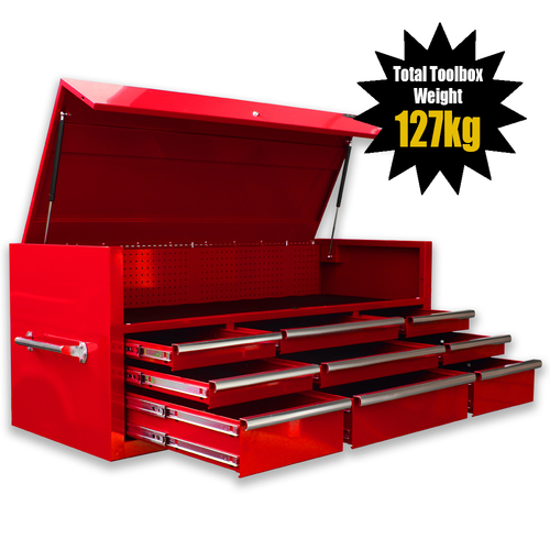 NEW MAXIM Red 60” Top Chest 9 Drawers Hutch Style Toolbox