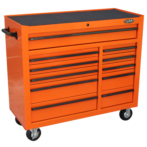 LIMITED EDITION MAXIM 11 Drawer Orange Roll Cabinet 42 inch Mechanic Storage (Available Feb 15, 2022)