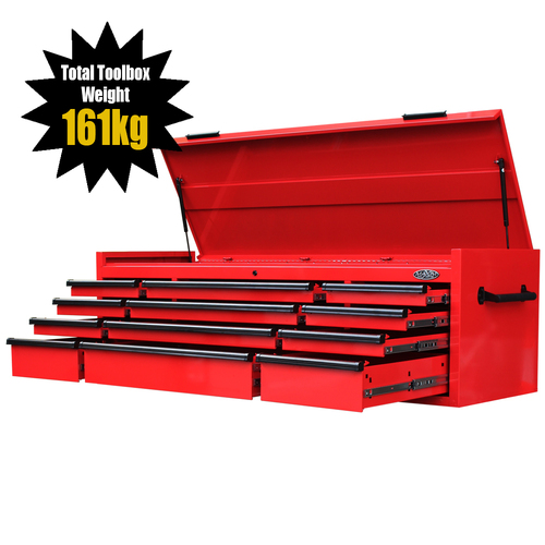 MAXIM 72” Red Toolbox - 12 Drawers Top Chest Storage - Mechanics Tool Storage Box