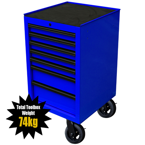 MAXIM 54”& 72"  Blue Side Cabinet with 7 Drawers attaches to the Roll Cabinet - optional wheels can be fitted