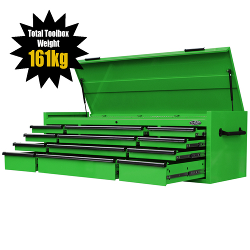 MAXIM 72” Green Toolbox - 12 Drawers Top Chest Storage - Mechanics Tool Storage Box
