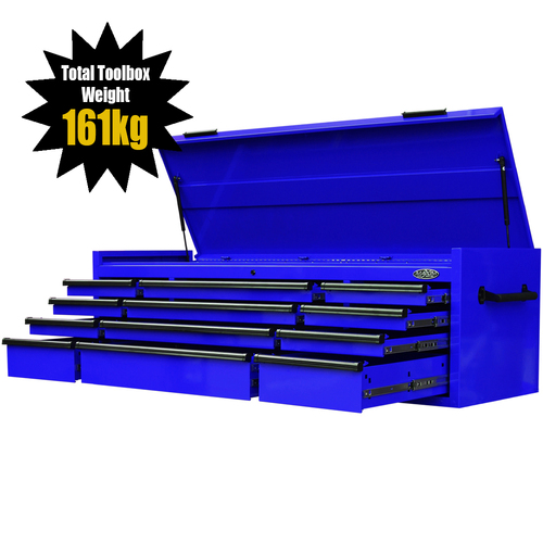 MAXIM 72” Blue Toolbox - 12 Drawers Top Chest Storage - Mechanics Tool Storage Box