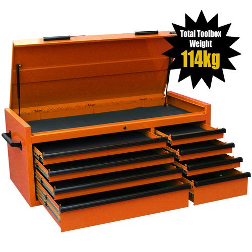 MAXIM Orange 54” Toolbox - 8 Drawers Top Chest Storage - Mechanics Tool Storage Box