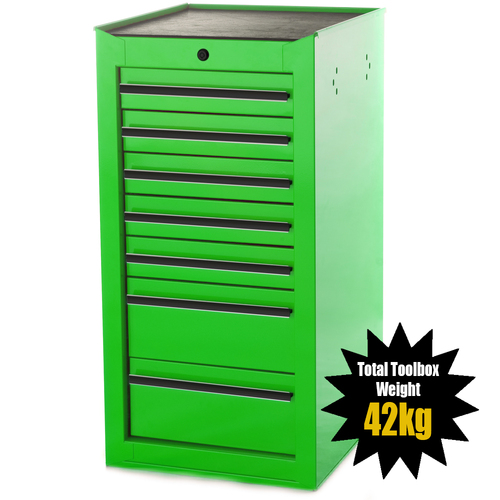 MAXIM 7 Drawer Green Side Cabinet Toolbox 425mm x 460mm x 845mm Extension Storage Medium Size Tool Box 